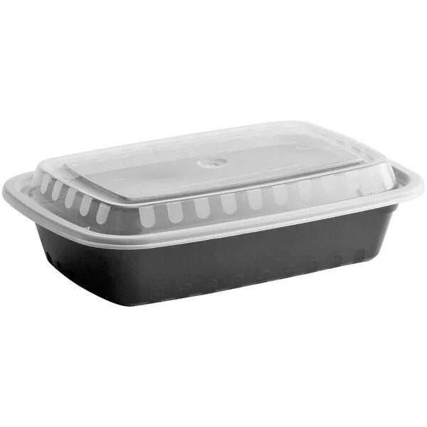 Rectangle Food Container with Lid 28oz Black (RL-RECFC-28)