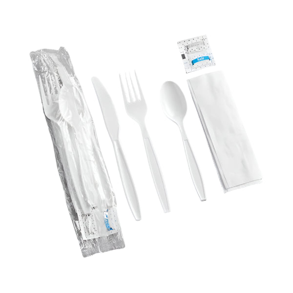 Wrapped Plastic Cutlery Pack with Napkin/Salt/Pepper - (RL-WPCPNSP)