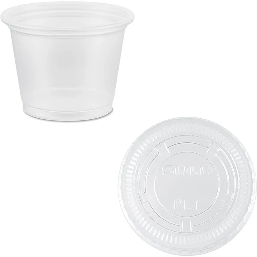 Solo Disposable Plastic 1.5 Oz Cups with Lids (RL-SDP15CL)