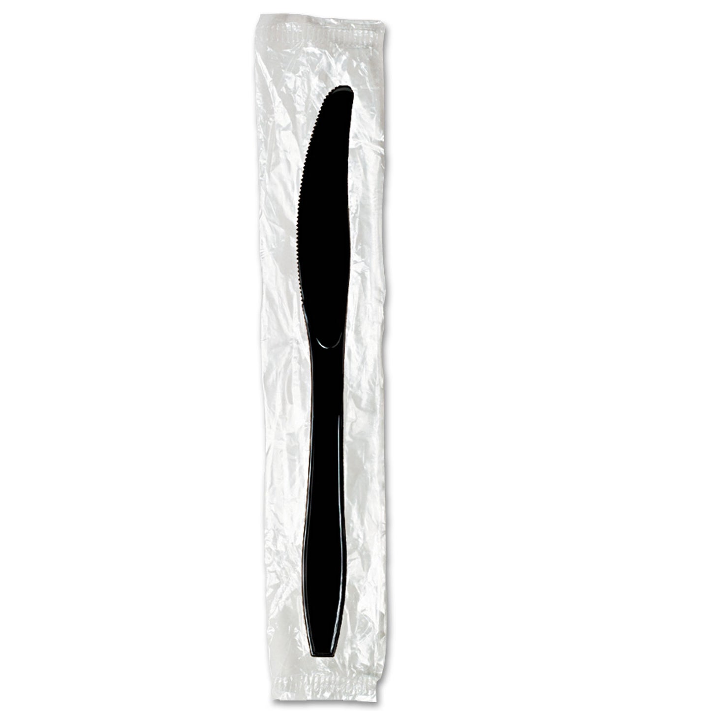 Heavy Weight Plastic Knife Black Individually Wrapped - (RL-HWPKBIW)
