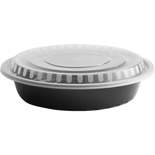 Round Food Container with Lid 48oz Black - (RL-RFC-48)