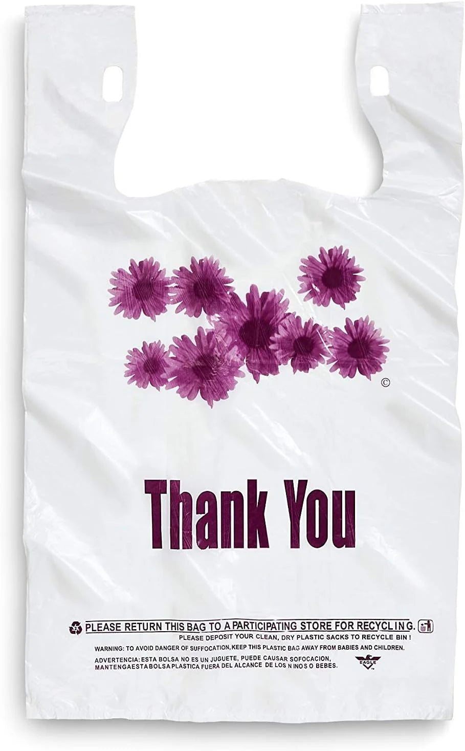 White Flower Thank You Bag 1/6 Size - (RL-WFTYB-16)