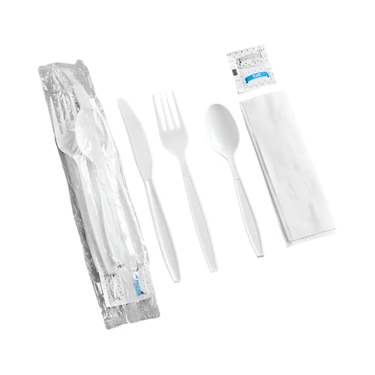 Wrapped Plastic Cutlery Pack with Napkin/Salt/Pepper - (RL-WPCPNSP)