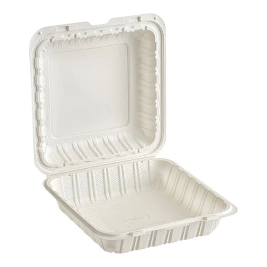 PP Plastic Hinged Container 9x9x1 White - (RL-PP-991-W)