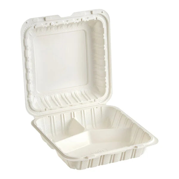 PP Plastic Hinged Container 9x9x3 White - (RL-PP-993-W)