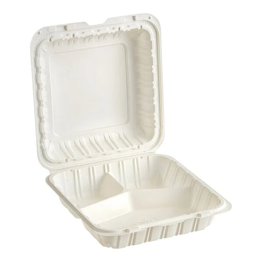 PP Plastic Hinged Container 8x8x3 White - (RL-PP-883-W)