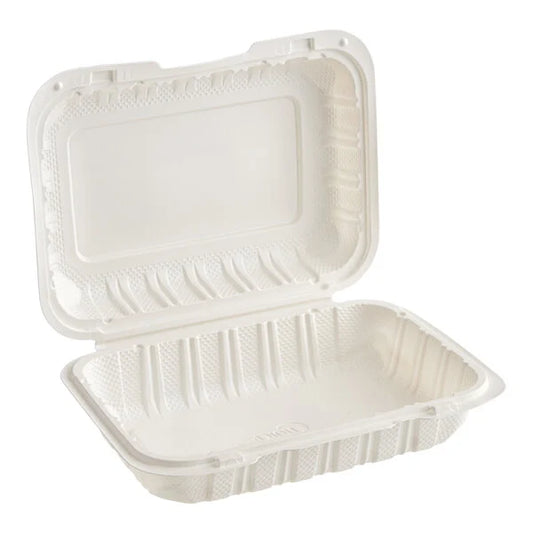 PP Plastic Hinged Container 9x6 White - (RL-PP-96W)