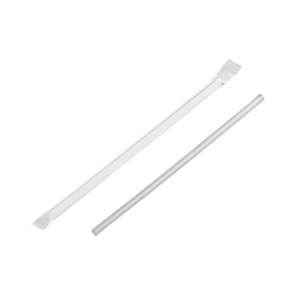 Wrapped Plastic Jambo Straws 10.25" Clear - (RL-WPJS-1025-C)