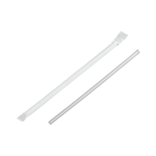 Wrapped Plastic Jambo Straws 10.25" Clear - (RL-WPJS-1025-C)
