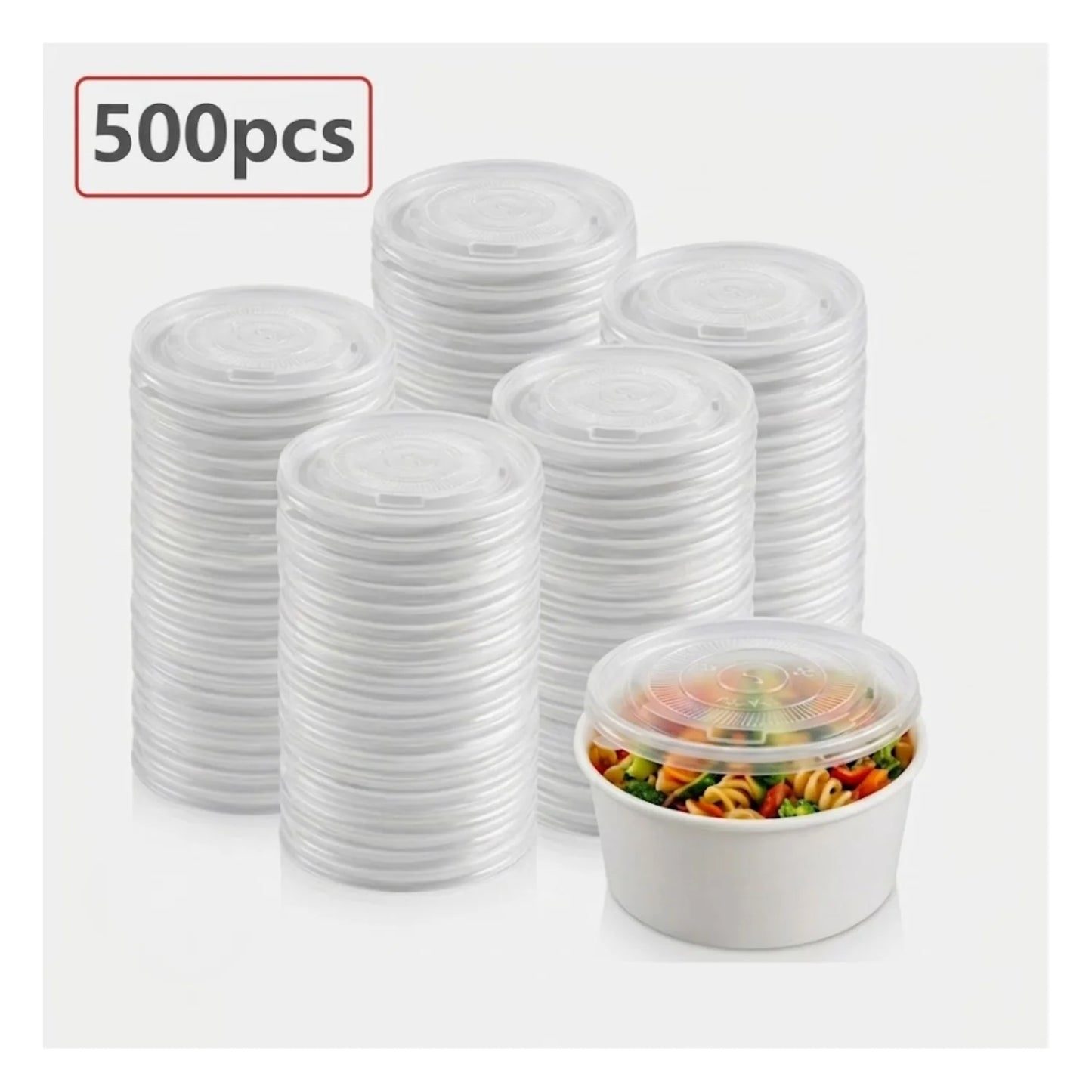 Plastic Deli Container 8oz Clear 500 pcs lids - (RL-PDC-8-500-L)