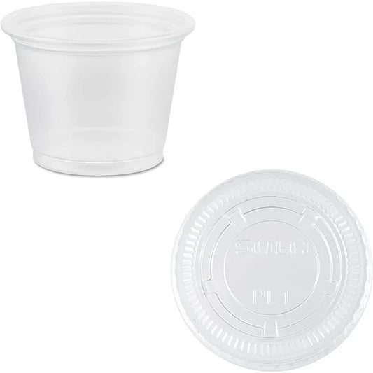 Solo Disposable Plastic 1.5 Oz Cups with Lids (RL-SDP15CL)